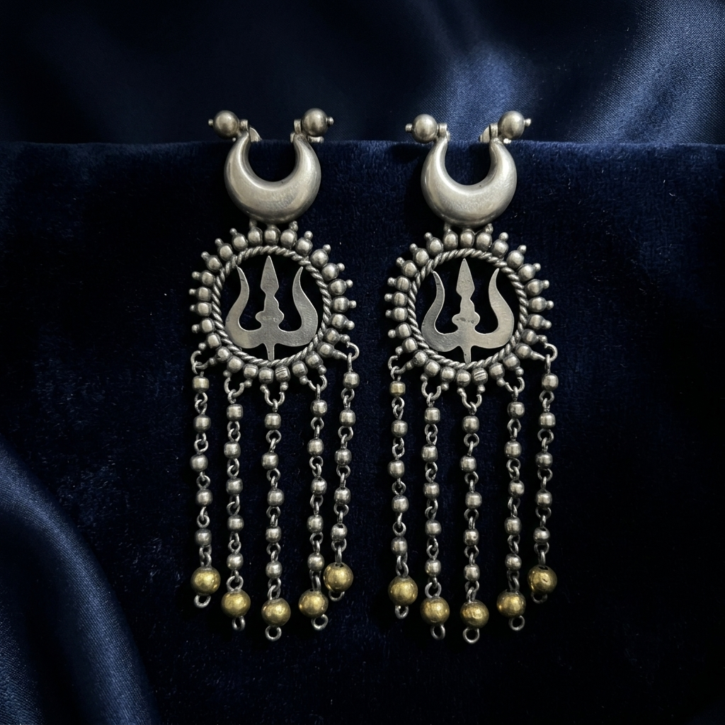 Earring: Silver Beads