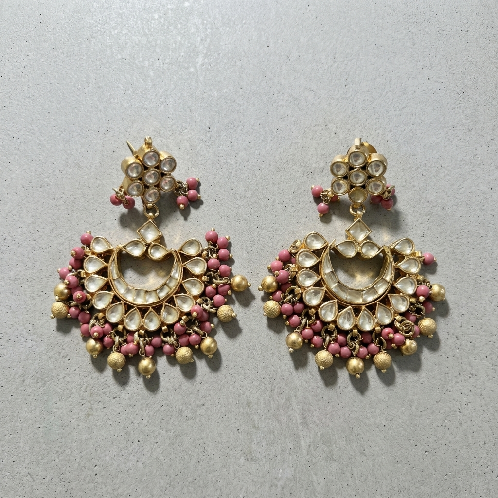 Earring: Kundan & Beads