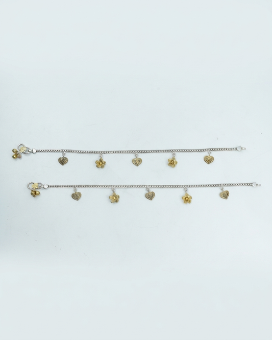 Anklet: Heart & Flower