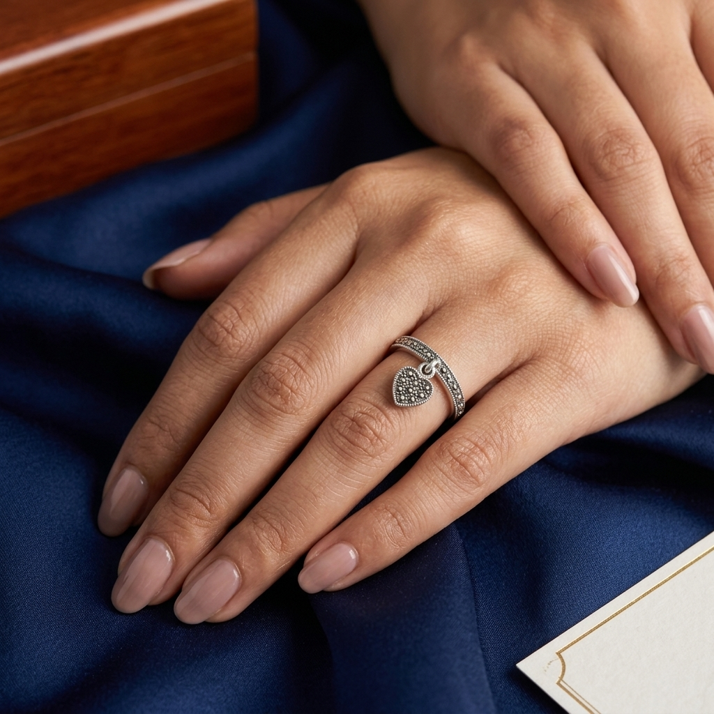 Ring: Marcasite with Heart