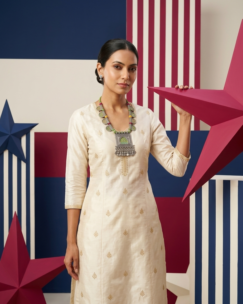 Neck Chain: Kalamkari