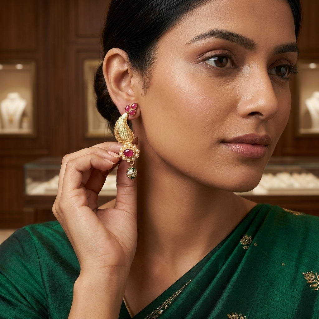 Earring: Pearl & Semi Fridelite