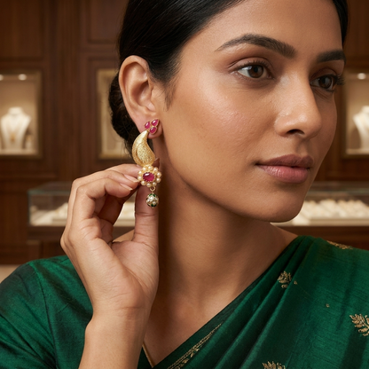 Earring: Pearl & Semi Fridelite