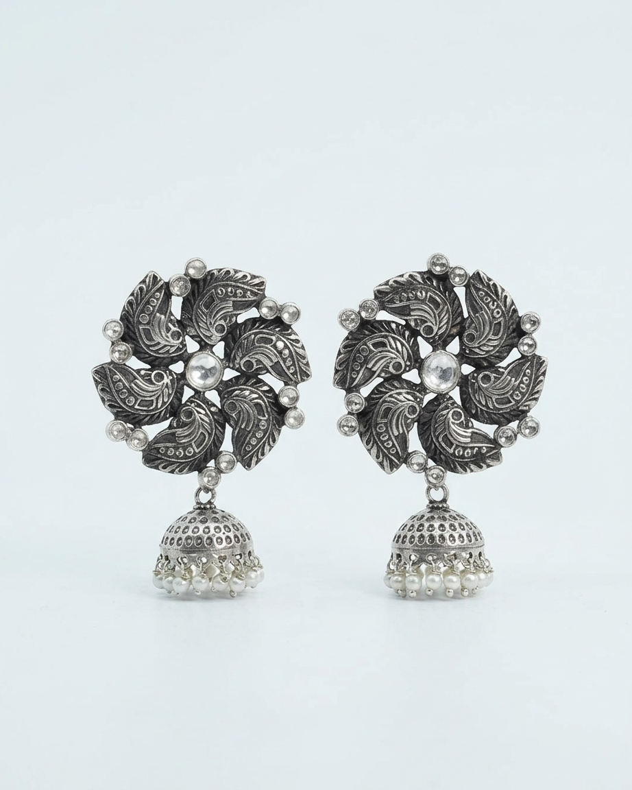 Earring: White Quartz & Pearl