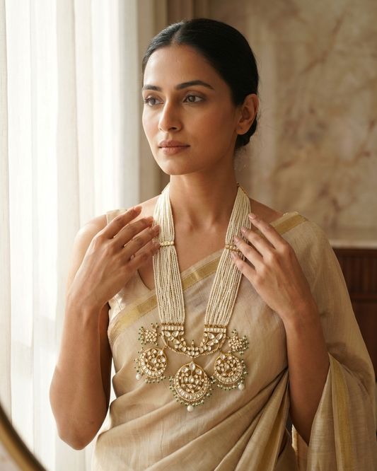 Neck Chain: Uncut Polki Kundan & Pearl