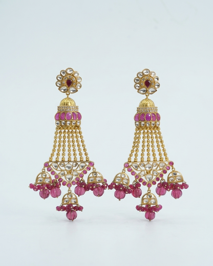 Earring: Uncut Polki Kundan & Tourmaline