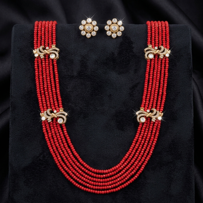 Necklace Set: Glass Kundan & Beads