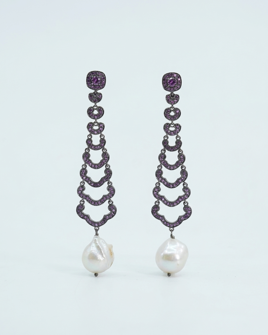 Earring: Tourmaline & Pearl