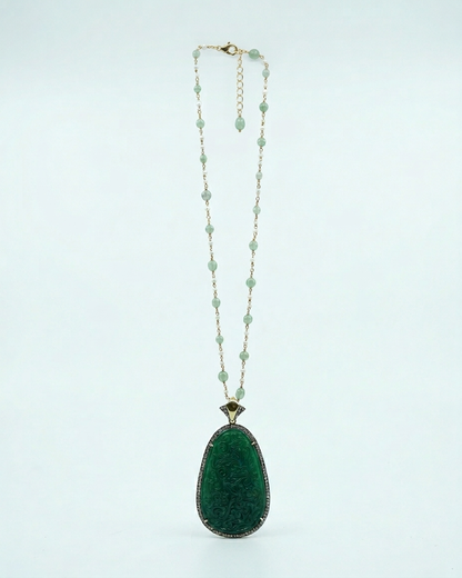 Pendant Set: Jade & Cubic Zirconia