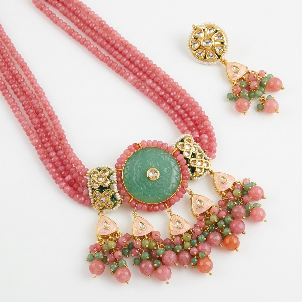 Necklace Set: Tourmaline & Crystal Glass