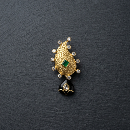 Earring: Semi-Moissanite Polki Kundan, Adamant & Cubic Zirconia