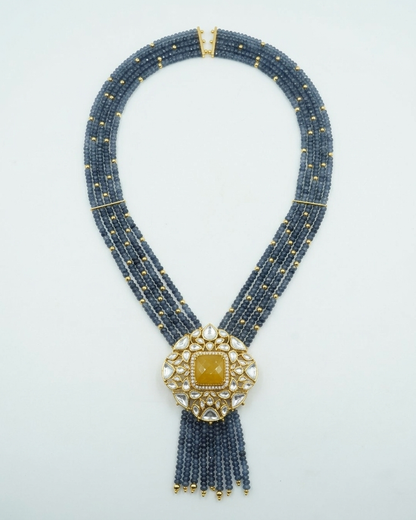Neck Chain: Uncut Polki Kundan, Topaz & Lapis