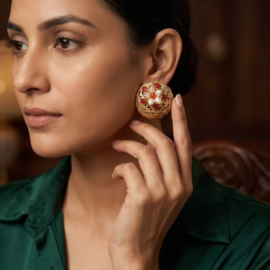Earring: Freshwater Pearl & Semi Fridelite
