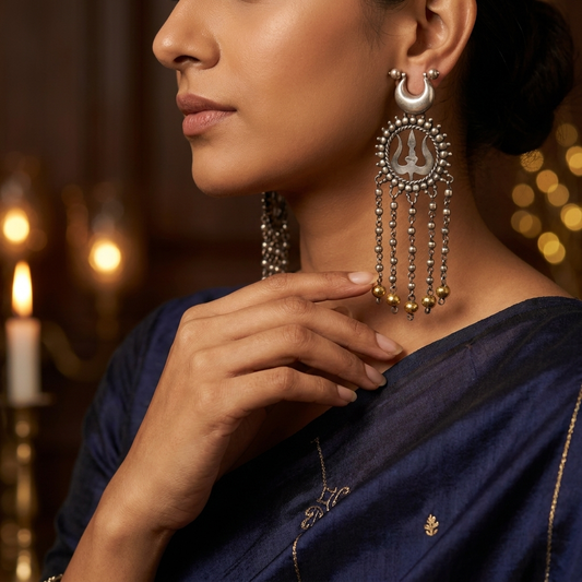 Earring: Silver Beads