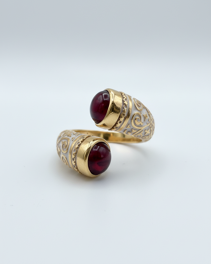 Ring: Garnet & Meenakari