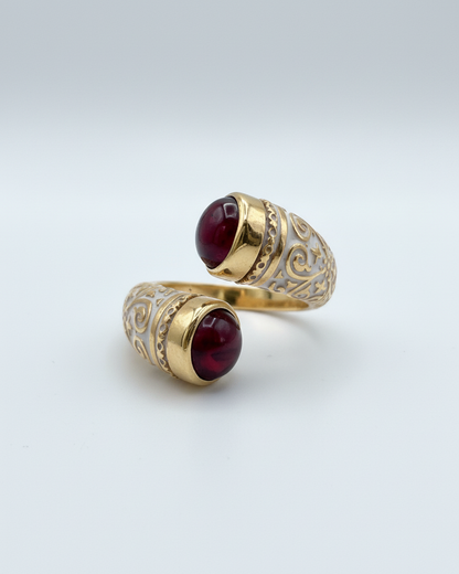 Ring: Garnet & Meenakari