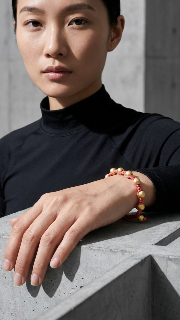 Bracelet: Silver Gold Plated Beads