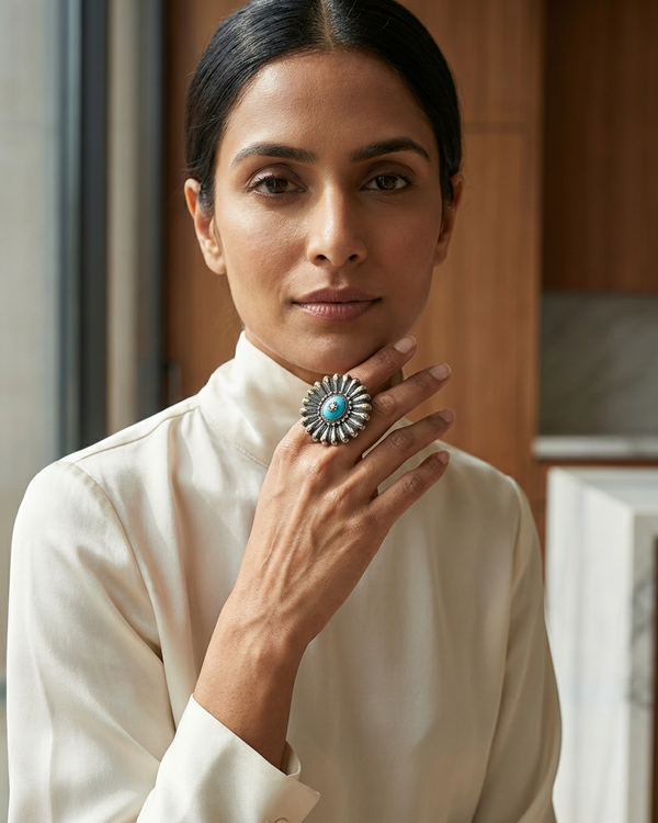 Ring: Turquoise & Enamel