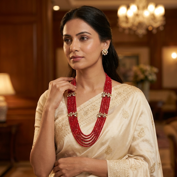 Necklace Set: Glass Kundan & Beads