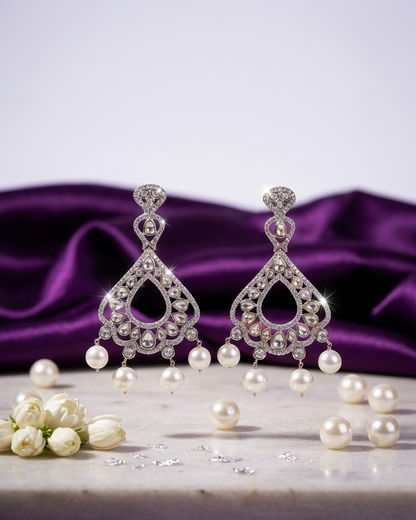 Earring: Cubic Zirconia & Pearl