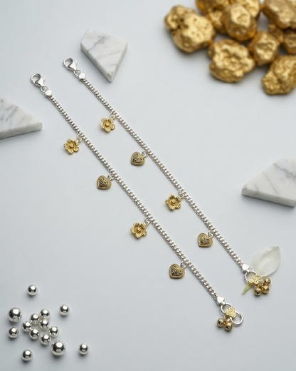 Anklet: Heart & Flower