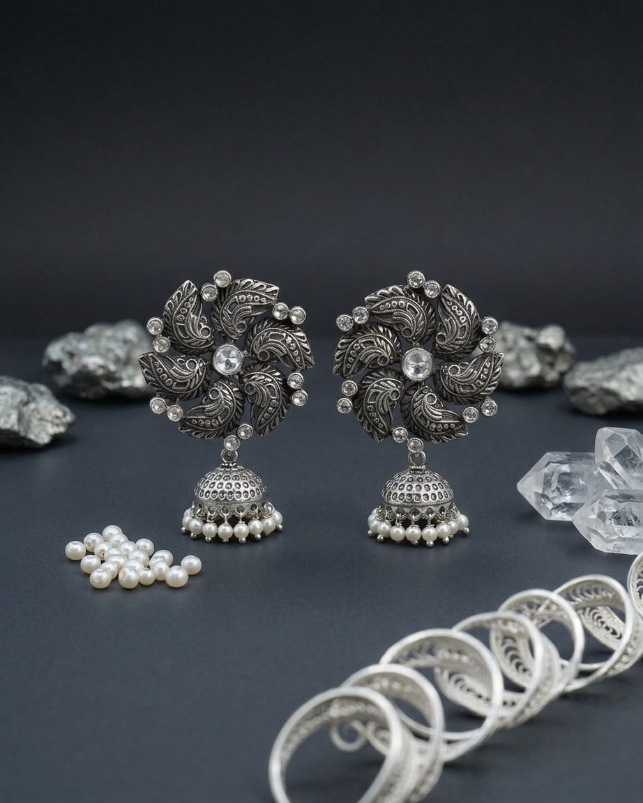 Earring: White Quartz & Pearl