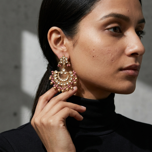 Earring: Kundan & Beads