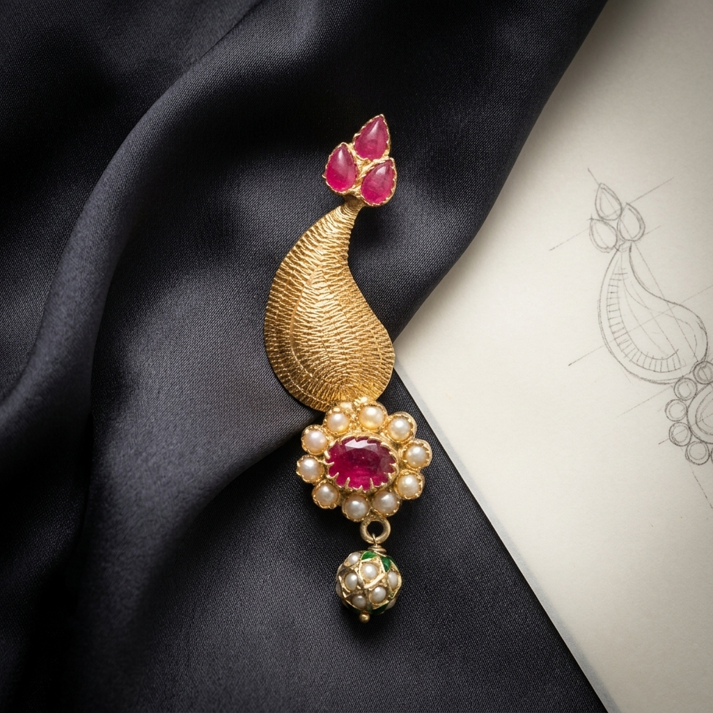 Earring: Pearl & Semi Fridelite