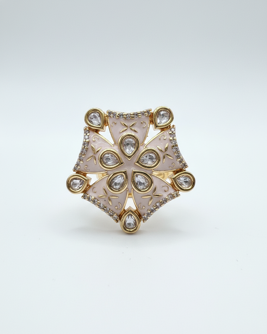 Ring: Uncut Polki Kundan & Meenakari
