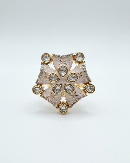 Ring: Uncut Polki Kundan & Meenakari