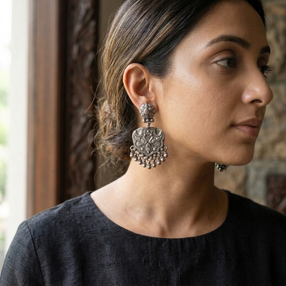 Earring: Silver Beads