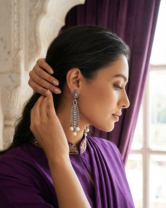 Earring: Pearls & Zirconia