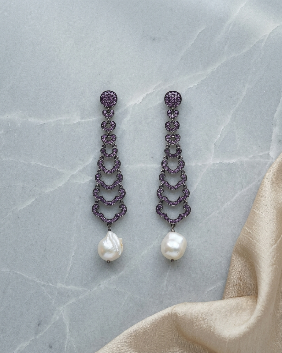 Earring: Tourmaline & Pearl