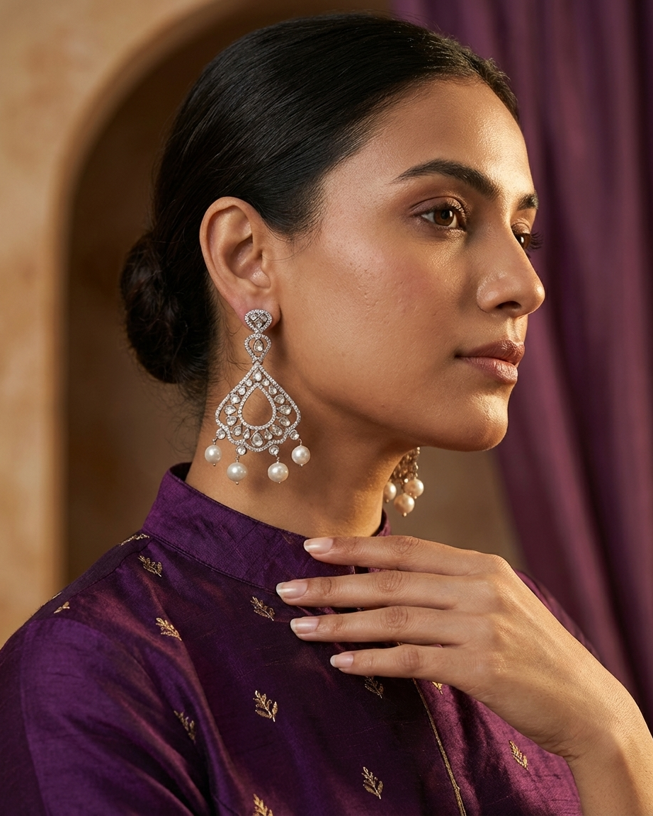 Earring: Cubic Zirconia & Pearl
