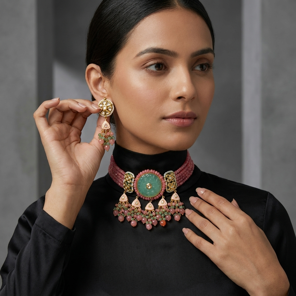 Necklace Set: Tourmaline & Crystal Glass