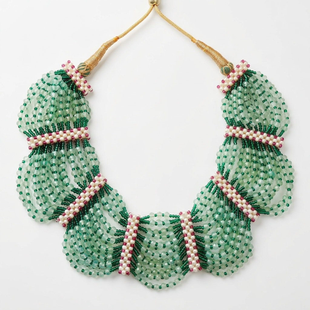 Necklace Set: Glass Kundan & Beads