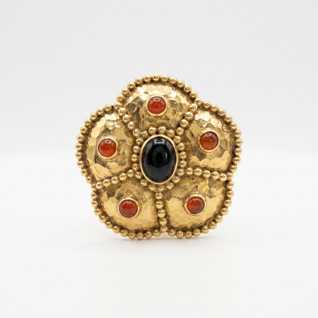 Earring: Black Onyx & Crocoite