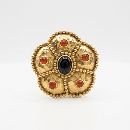 Earring: Black Onyx & Crocoite