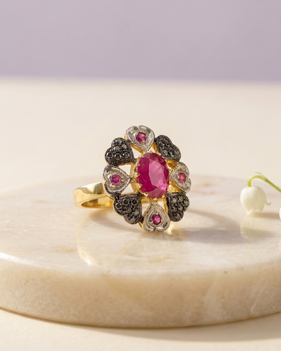 Ring: Ruby & Cubic Zirconia