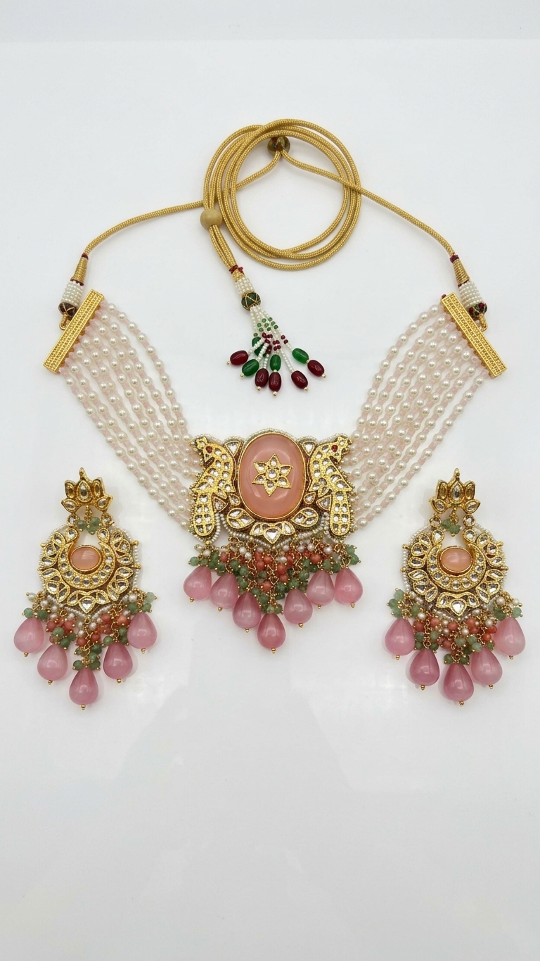Necklace Set: Kundan, Pearls & Beads