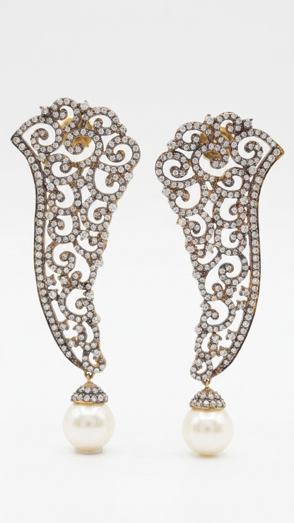 Earring: Pearls & Cubic Zirconia