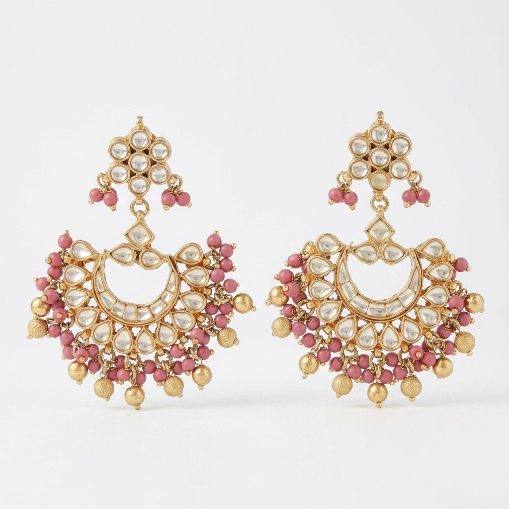 Earring: Kundan & Beads
