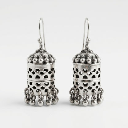 Earring: Silver Beads