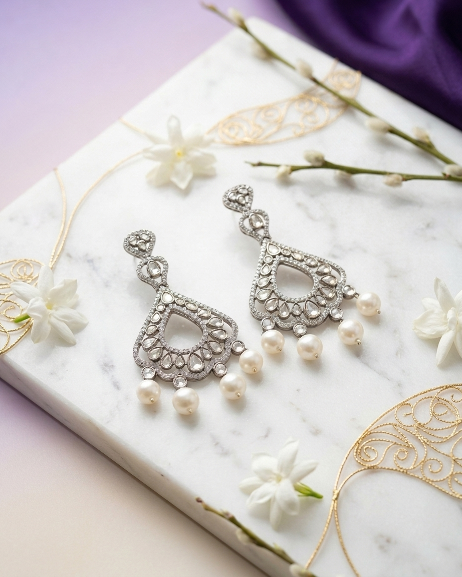 Earring: Cubic Zirconia & Pearl