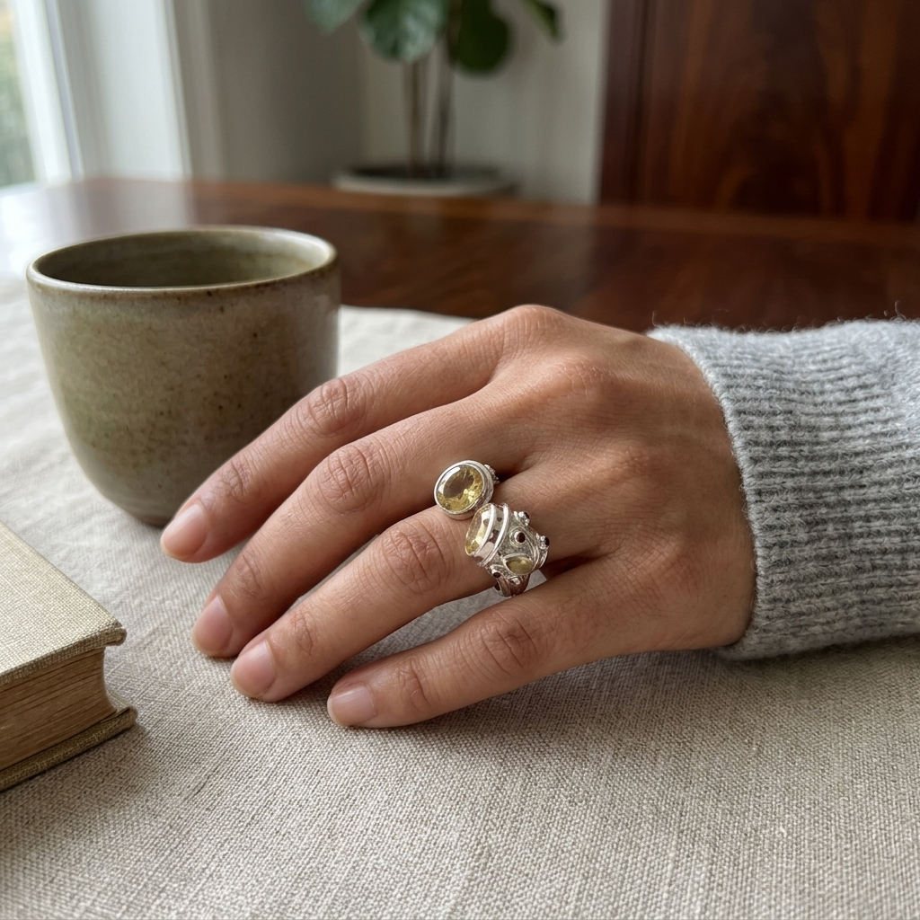 Ring: Garnet & Citrine