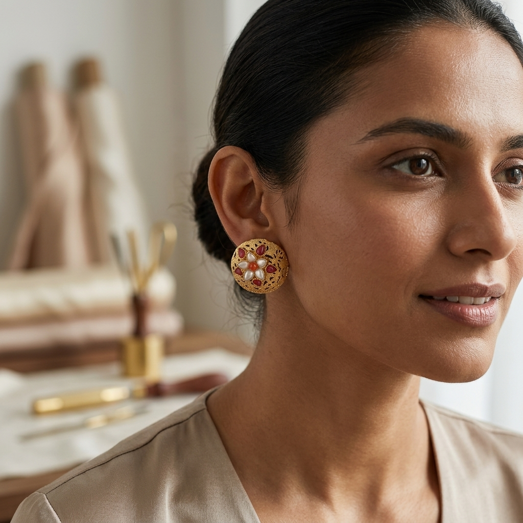 Earring: Freshwater Pearl & Semi Fridelite