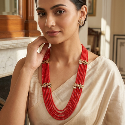 Necklace Set: Glass Kundan & Beads