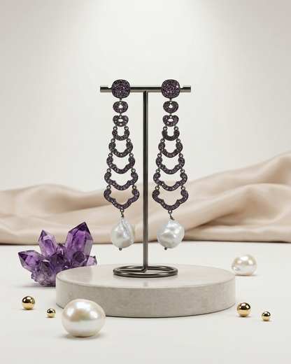 Earring: Tourmaline & Pearl