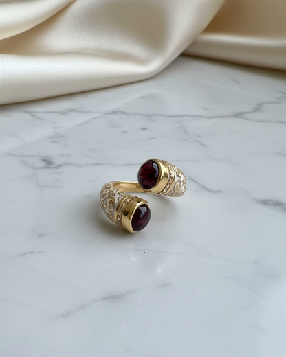 Ring: Garnet & Meenakari