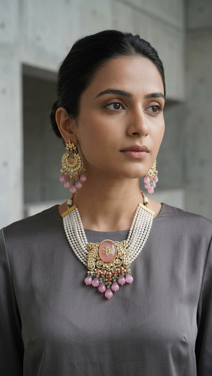 Necklace Set: Kundan, Pearls & Beads